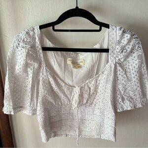 Saltwater Luxe White Eyelet Top
